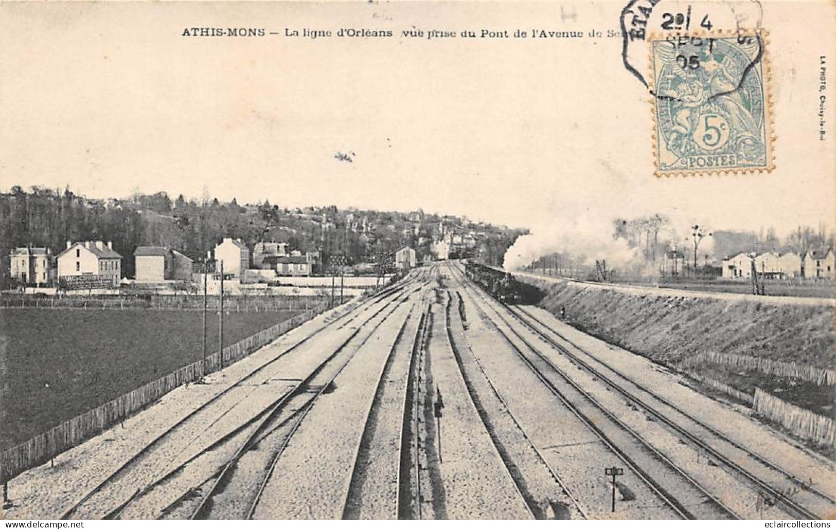 Athis Mons           91          Chemin De Fer. Ligne D'Orléans Prise Du Pont De L'avenue           (voir Scan) - Athis Mons