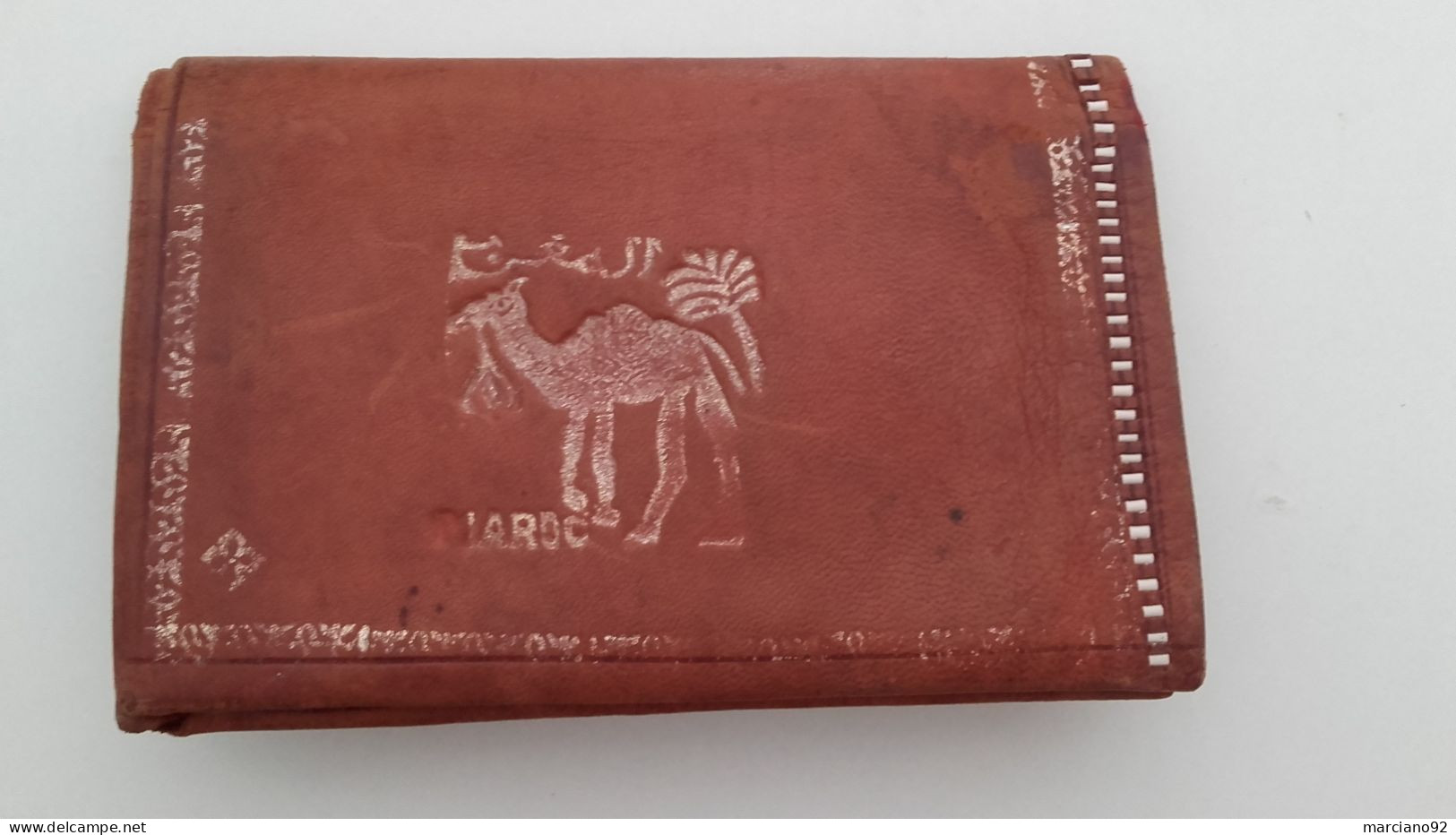 Ancien Portefeuille Tout En Cuir , Fait Main , Artisanat Marocain - Leather Goods 