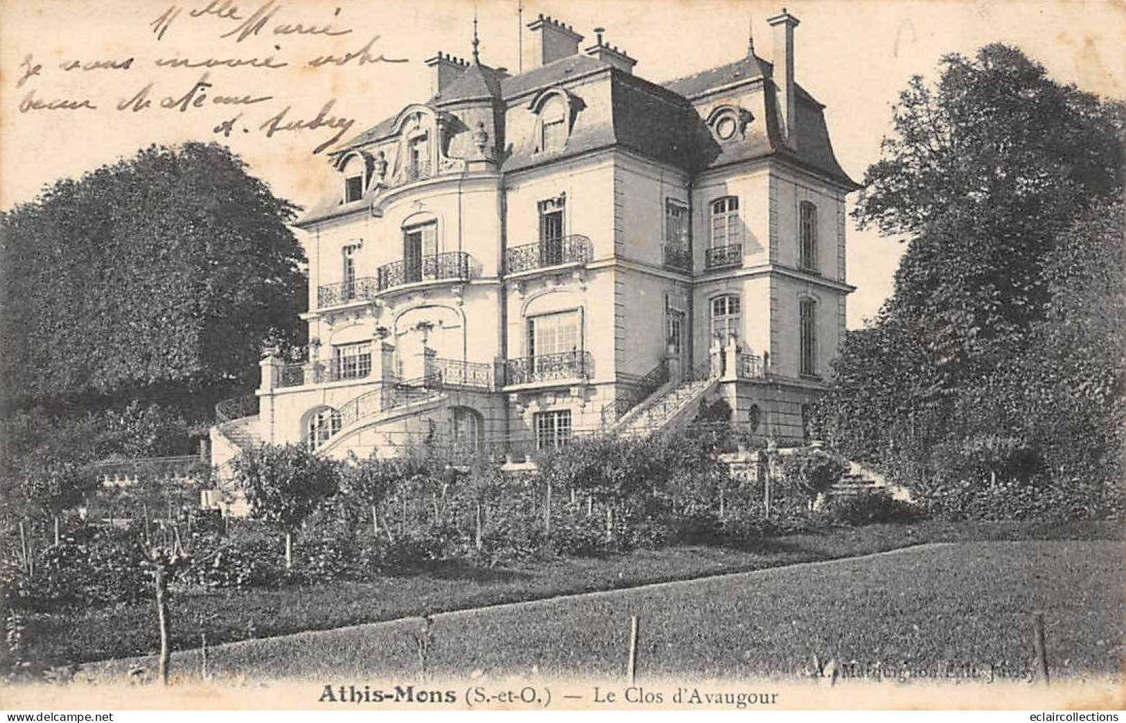 Athis Mons           91          Le Clos D'Avaucourt.  Château         (voir Scan) - Athis Mons