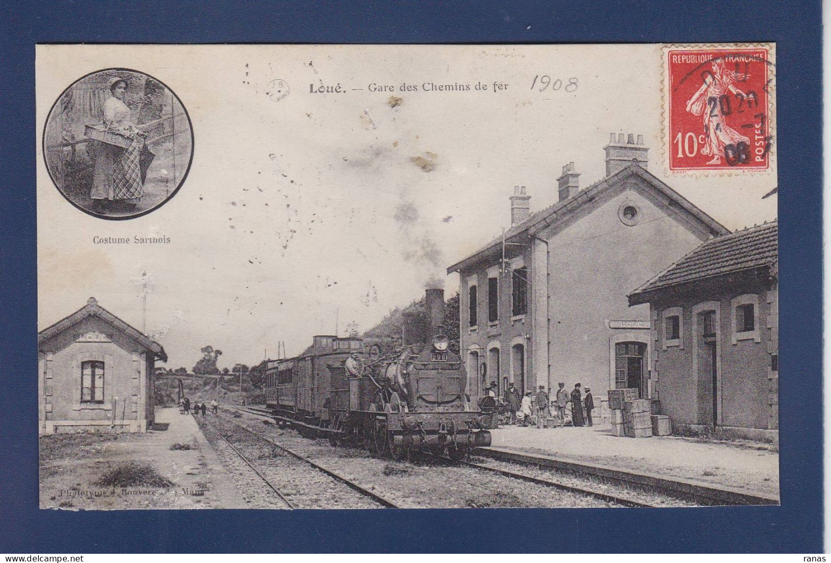 CPA [72] Sarthe > Loue Train Gare Chemin De Fer Station - Loue