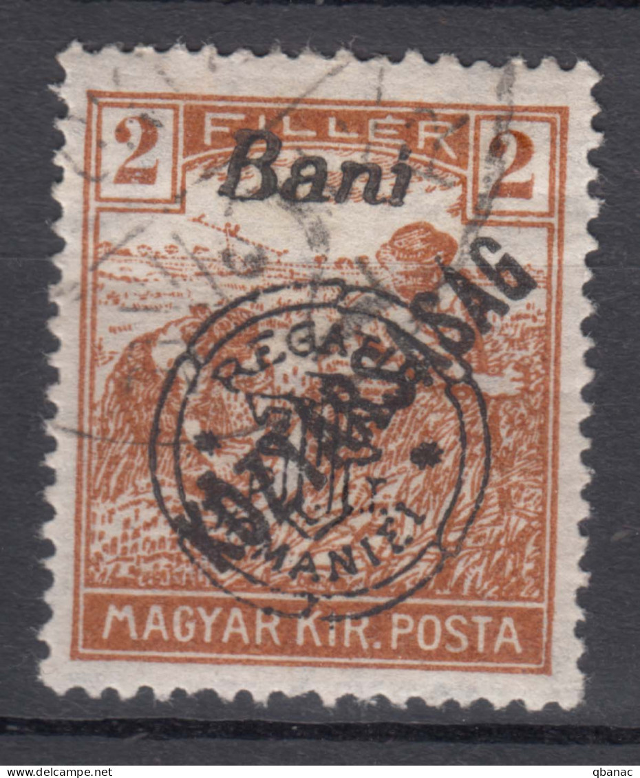 Romania Overprint On Hungary Stamps Occupation Transylvania 1919 Mi#50 Used - Transsylvanië