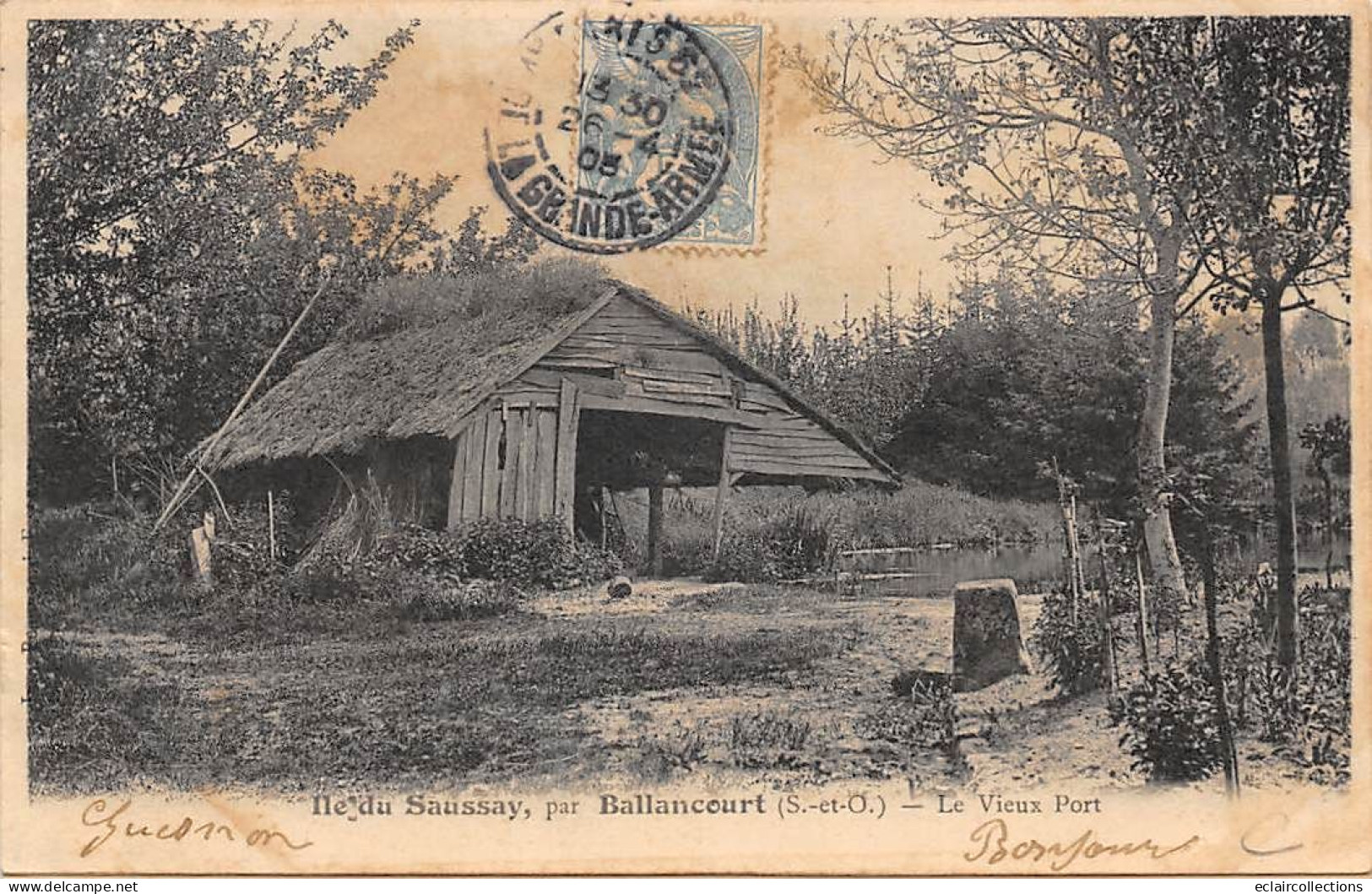 Ballancourt Sur Essonne          91       Ile De Saussay . Le Vieux Port    - Décollée -  (voir Scan) - Ballancourt Sur Essonne