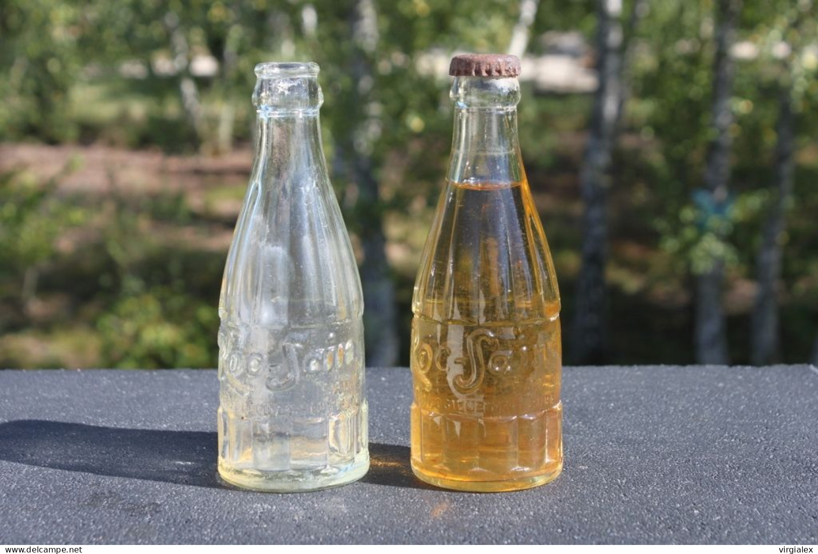 Lot 2 Bouteilles Anciennes ROC-SAIN - Boisson Ancienne Eau De Source Saint-Louis Montmorillon Vienne - Soda