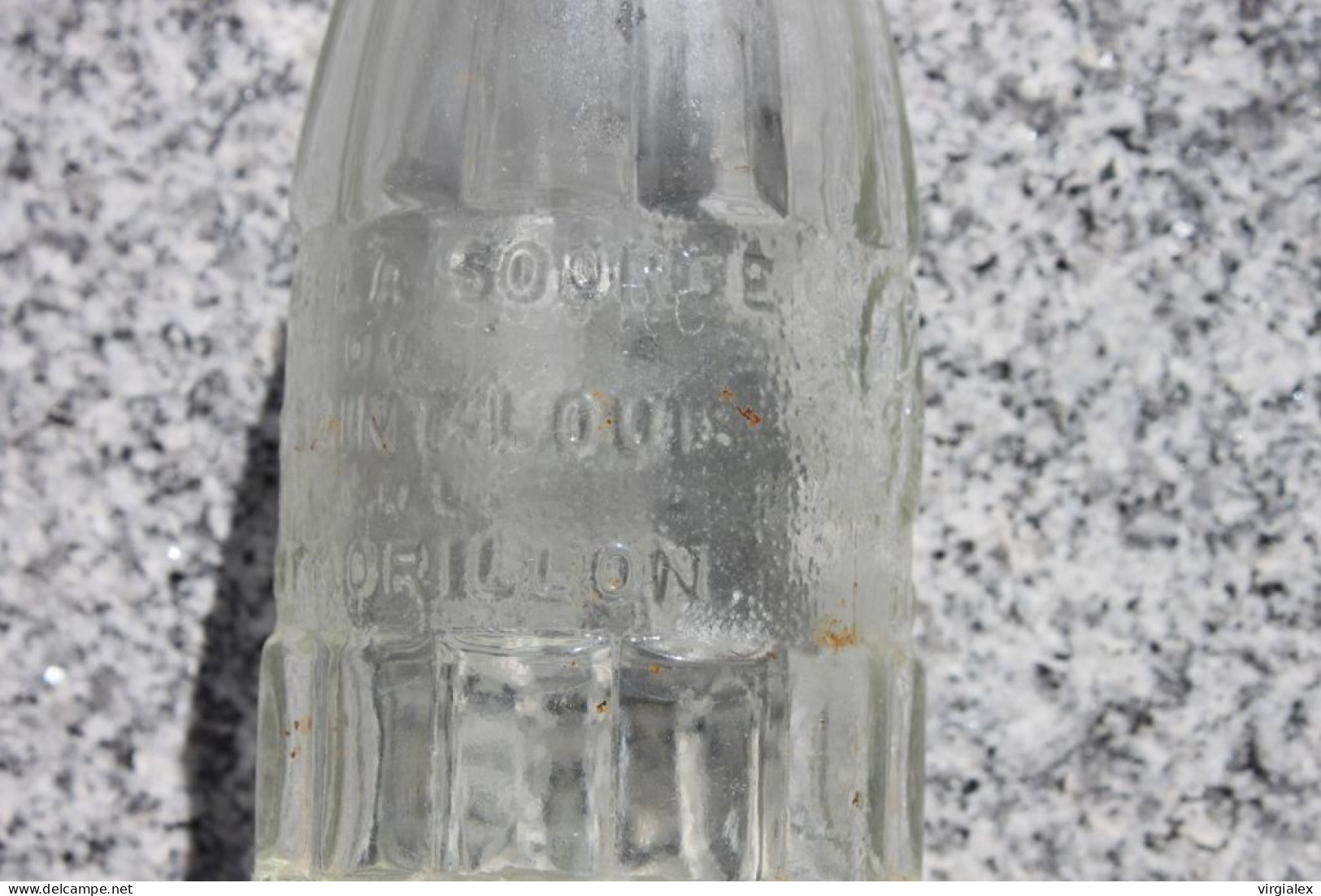 Lot 2 bouteilles anciennes ROC-SAIN - Boisson Ancienne Eau de Source Saint-Louis Montmorillon Vienne