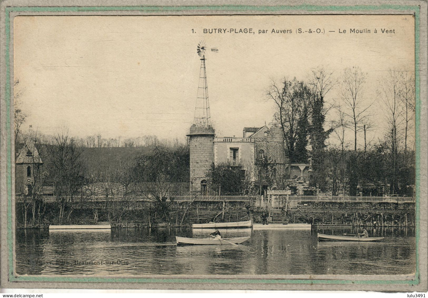 CPA (95) BUTRY - Thème: Eolienne, Lavoir, Moulin à Vent, Pompe élévatoire - 1910 - Butry