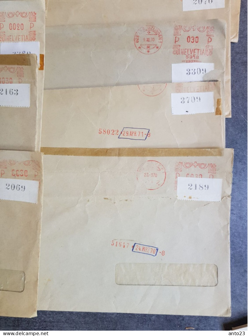 Suisse - HELVETIA  - EMA 1968 1969 BASEL  LOCARNO KREUZLINGEN - LOT DE 10 - - Postage Meters