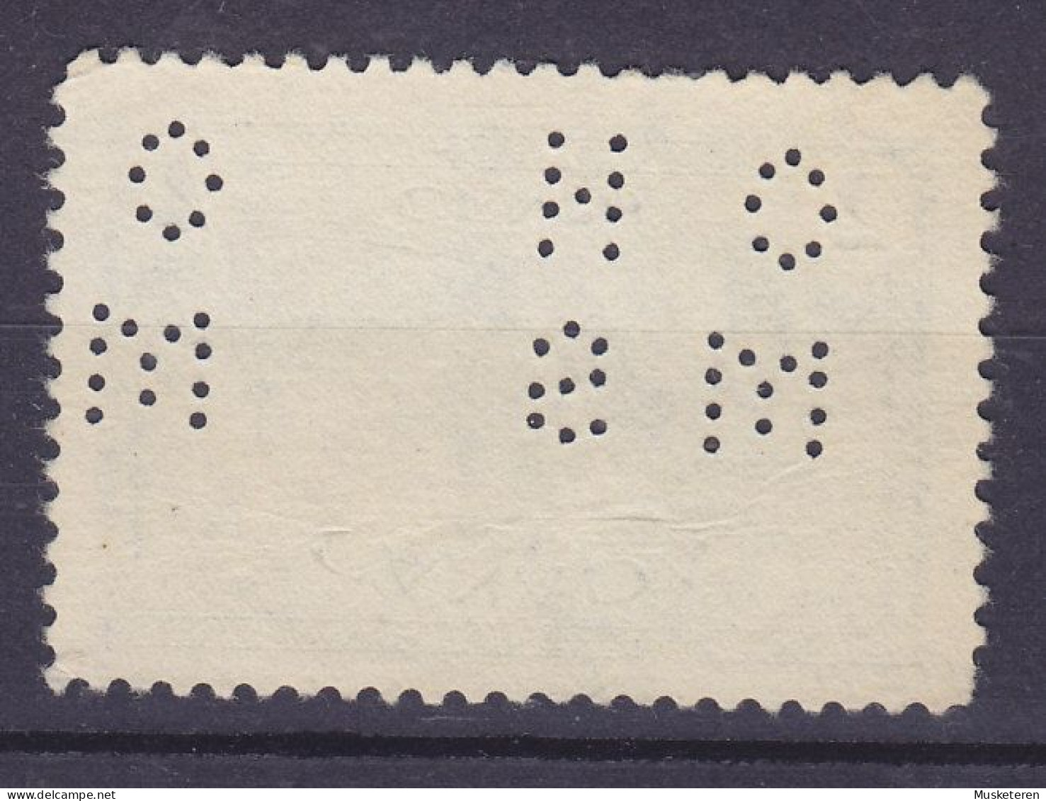 Canada Perfin Perforé Lochung 'O H M S' DOUBLE 1946, Mi. 241 A, 7c Flugpostmarke Bird Vogel Oiseau Kanadagänse (2 Scans) - Perforés