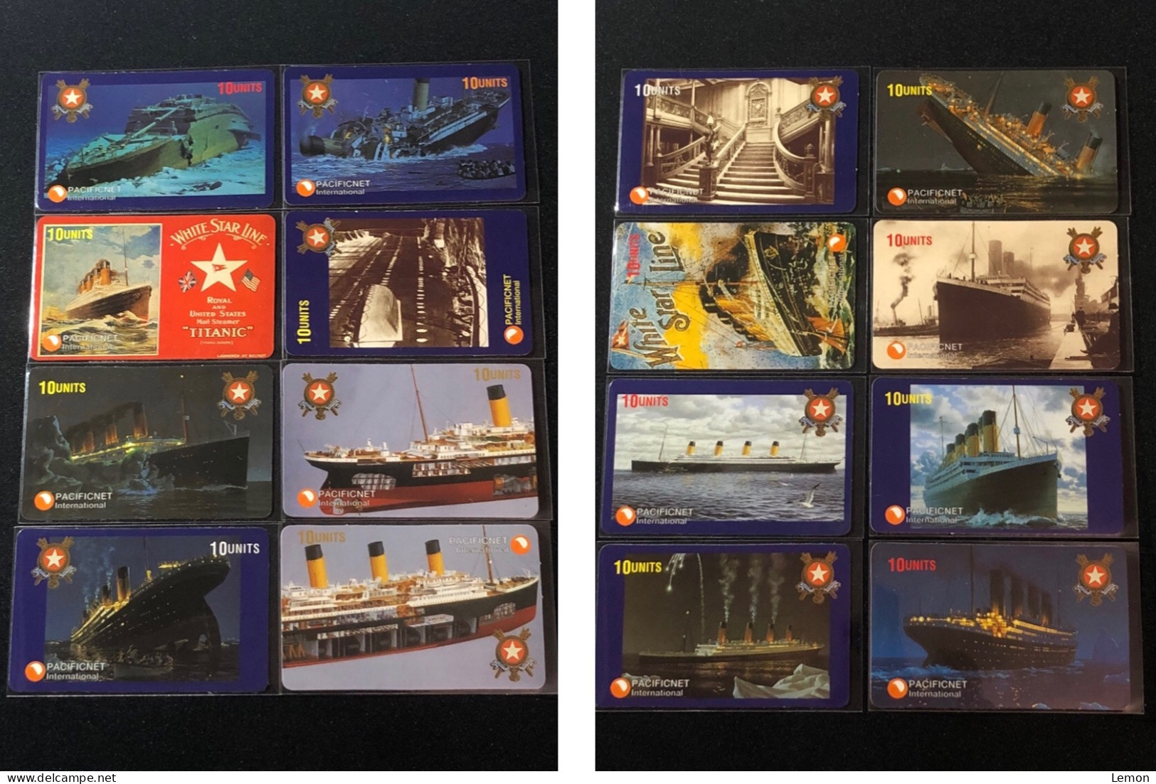 Mint Hong Kong PACIFICNET Phonecard, Titanic Limited Edition, Set Of 16 Mint Cards, 2000 EX Only - Hongkong