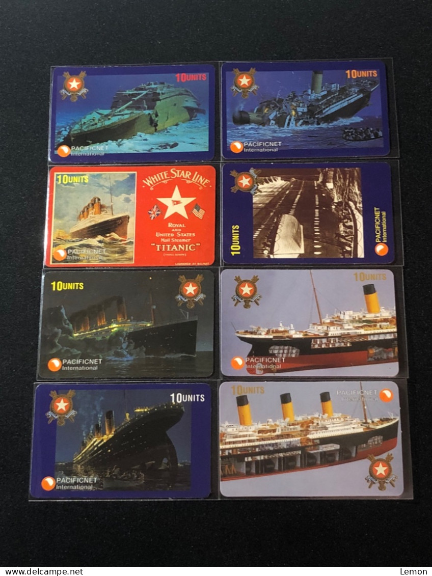 Mint Hong Kong PACIFICNET Phonecard, Titanic Limited Edition, Set Of 16 Mint Cards, 2000 EX Only - Hongkong