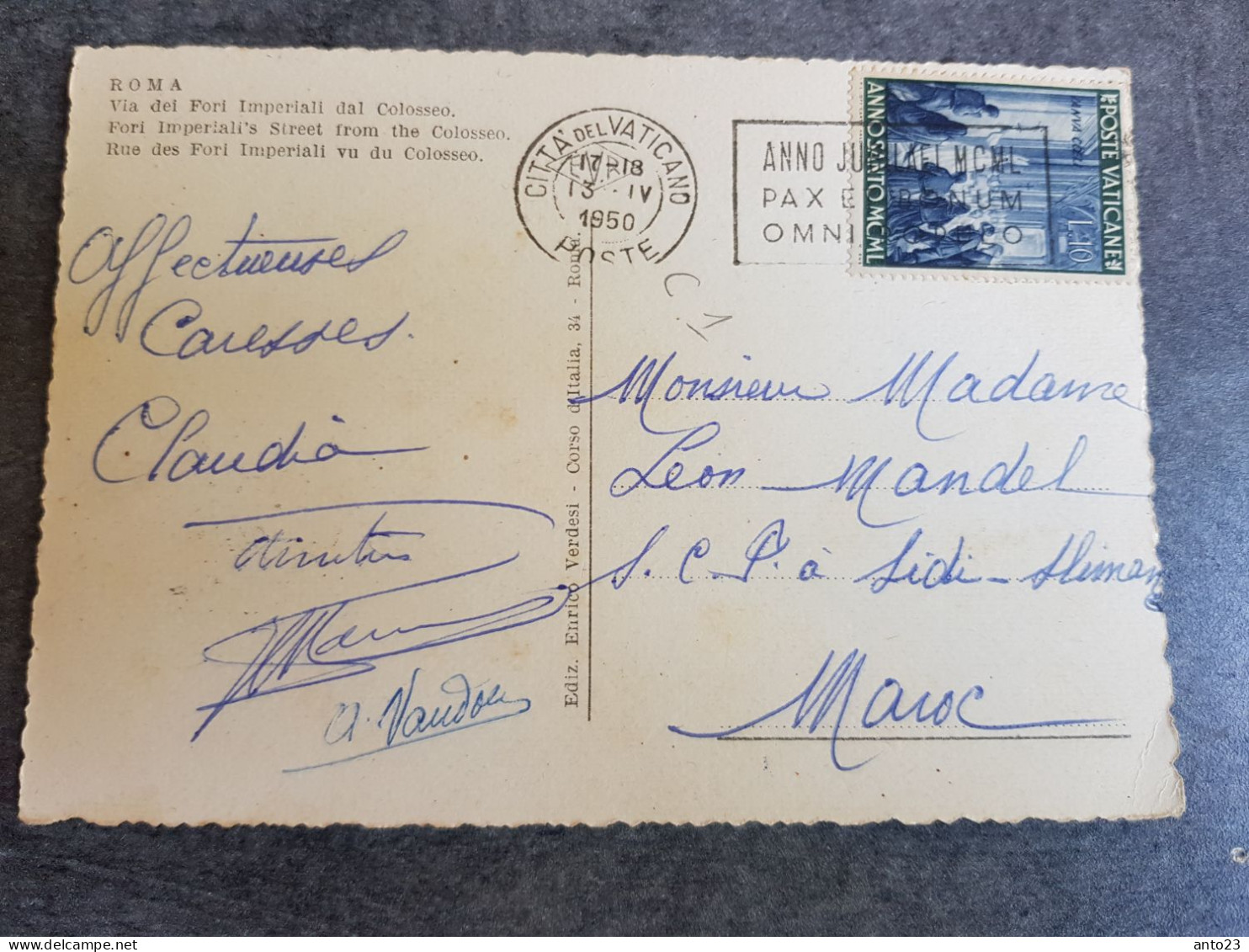 Poste Vaticane-Vatican-Timbre Seul Sur CP 1950-superbe - Storia Postale