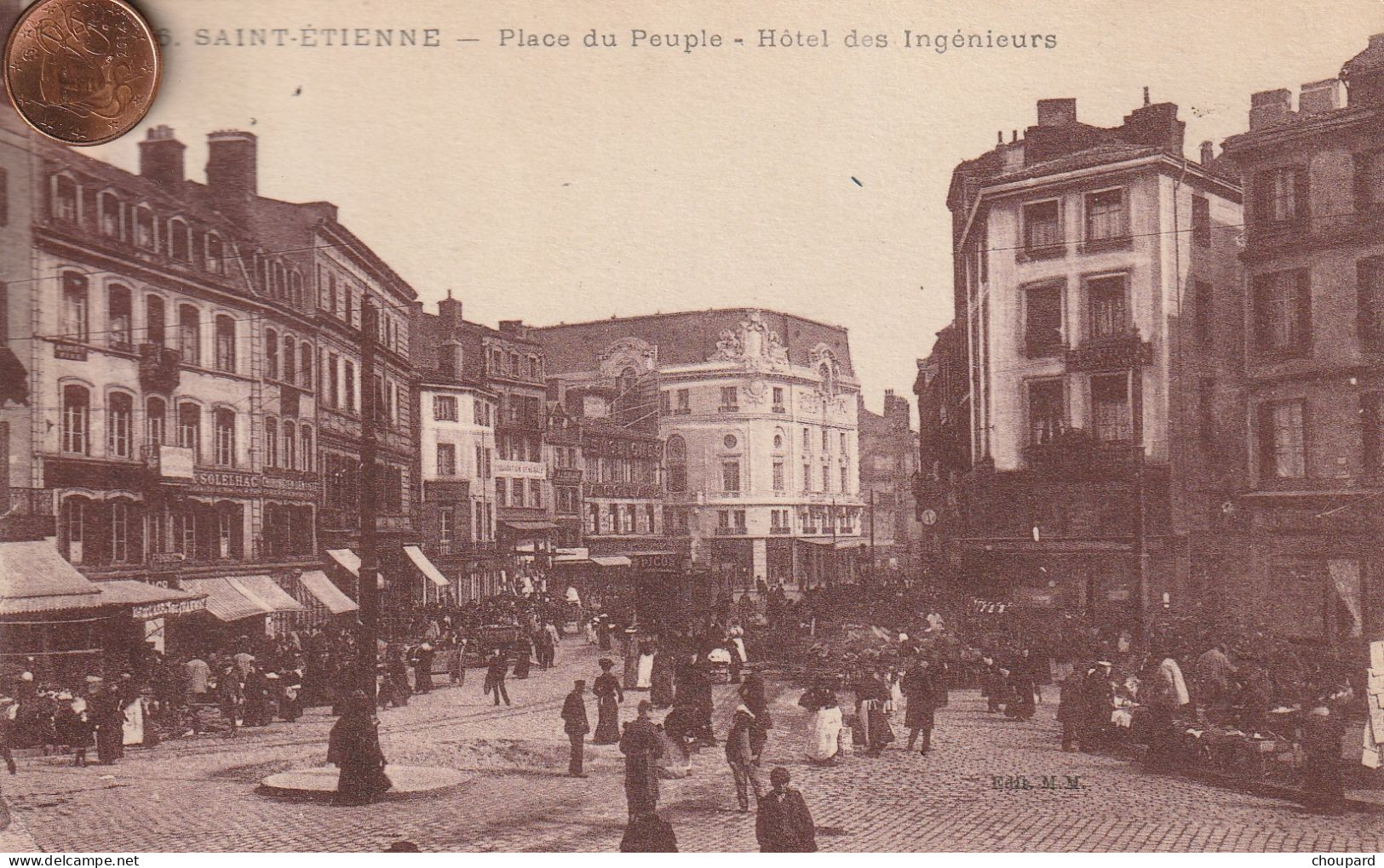 42 - Carte Postale Ancienne  De    SAINT ETIENNE   Place Du Peuple    Hotel Des Ingénieurs - Saint Etienne