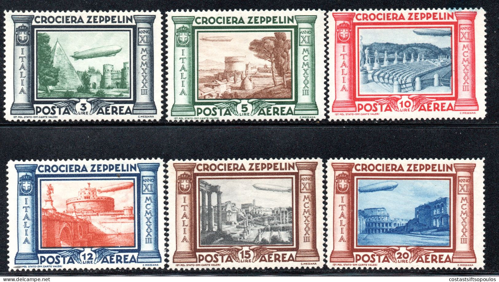 1559.ITALY. 193333 ZEPPELIN SC.C42-C47 MLH - Marcophilie (Zeppelin)