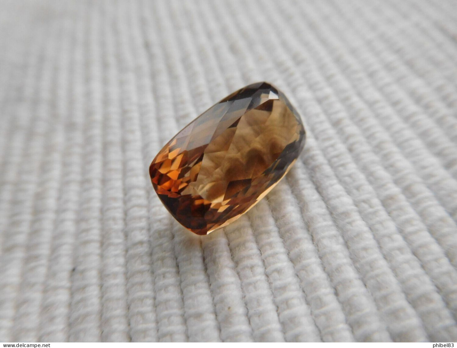 Topaze Champagne, Pierre Fine Du Brésil, 8.49 Carats, Belle Couleur Ambre Orangé C15 - Topaas