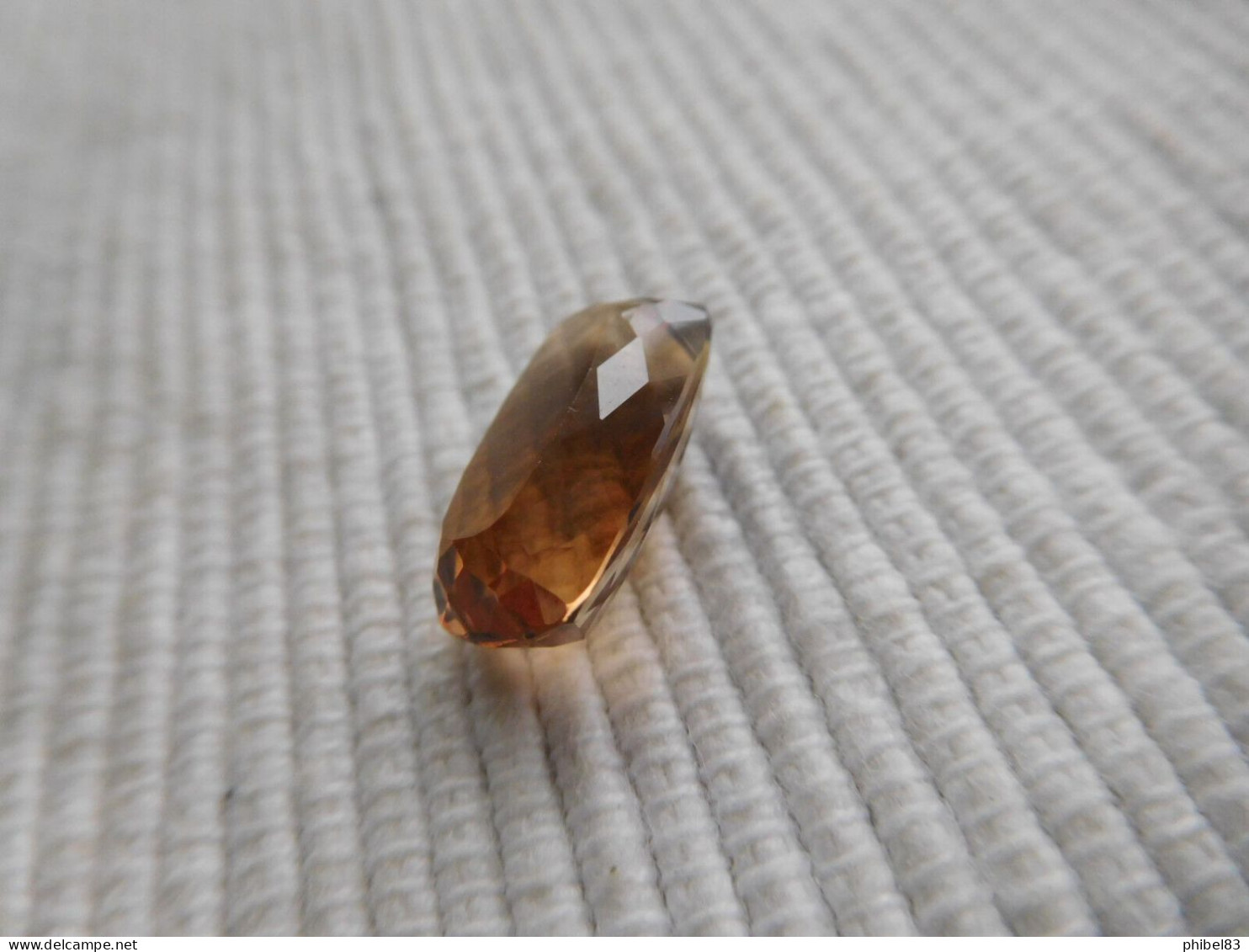 Topaze Champagne, Pierre Fine Du Brésil, 8.49 Carats, Belle Couleur Ambre Orangé C15 - Topaze