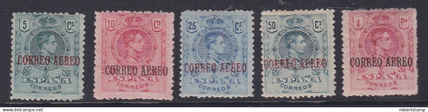 ESPAÑA 1920  Alfonso XIII Tipo Medallón Serie Completa Con Fijasellos Edifil Nº 292/296 -MH- - Ungebraucht