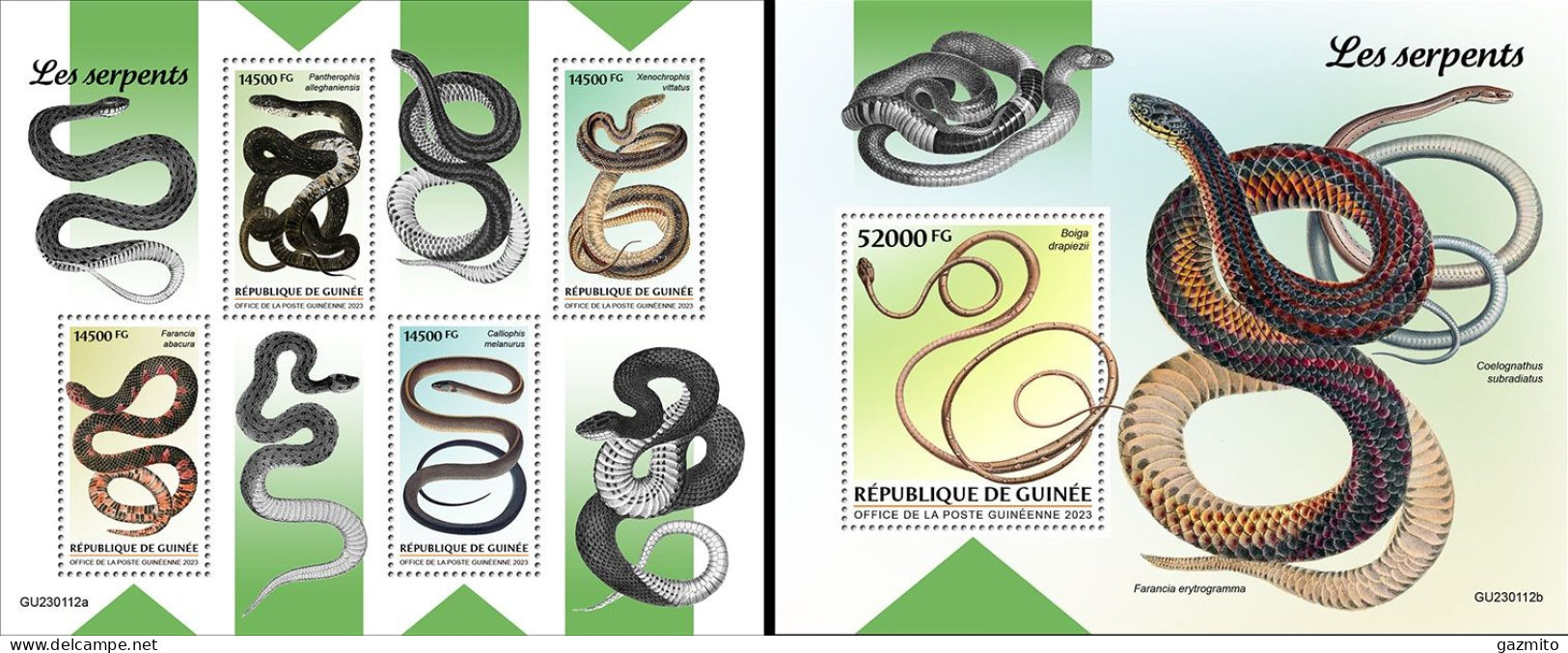Guinea 2023, Animals, Snakes, 4val In BF +BF - Serpents