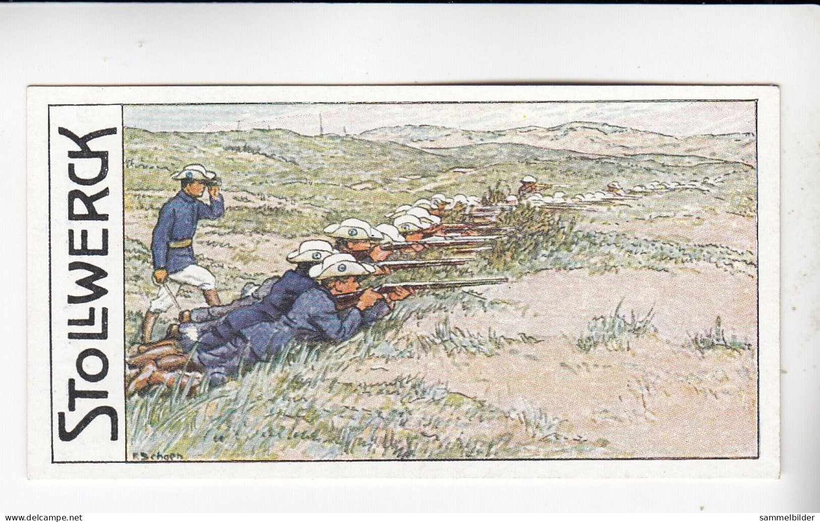 Stollwerck Album No 15 Jugendwehr Auf Borkum Schützenlinie In Den Dünen  Grp 556#3 Von 1915 - Stollwerck