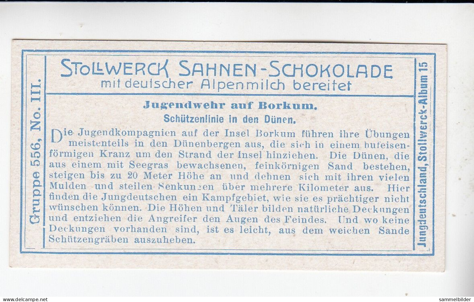 Stollwerck Album No 15 Jugendwehr Auf Borkum Schützenlinie In Den Dünen  Grp 556#3 Von 1915 - Stollwerck