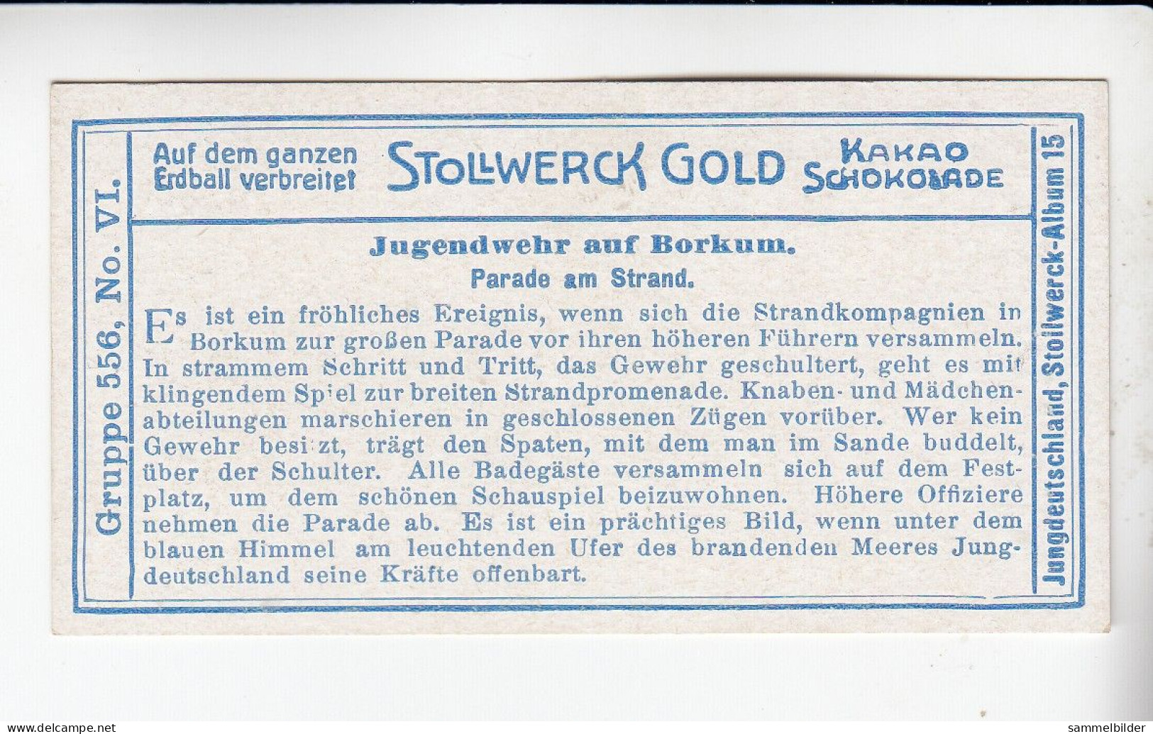 Stollwerck Album No 15 Jugendwehr Auf Borkum Parade Am Strand    Grp 556#6 Von 1915 - Stollwerck
