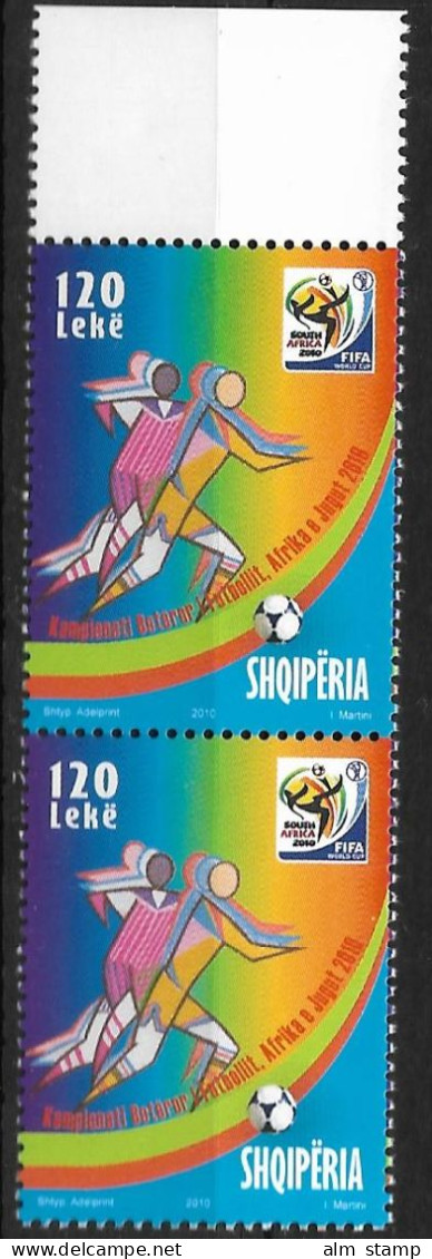 2011 Albanien Mi. 3340 **MNH Fußball-Weltmeisterschaft, Südafrika      Marken Aus Großbogen - 2010 – Afrique Du Sud