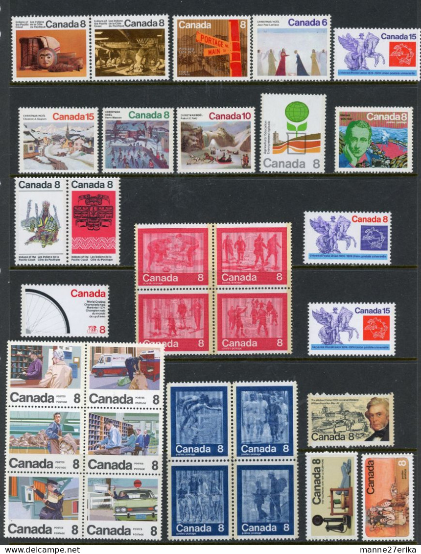 -Canada-1974-"Complete Year" MNH (**) - Vollständige Jahrgänge