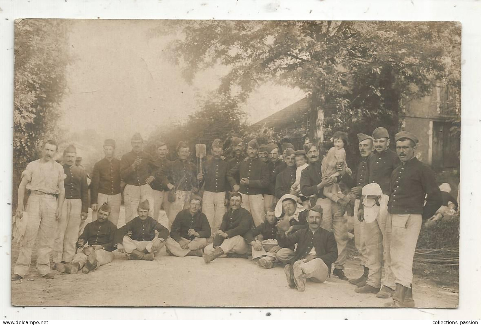 JC, Cp, Carte Photo, Militaria, Militaires Et Enfants , écrite - Personen