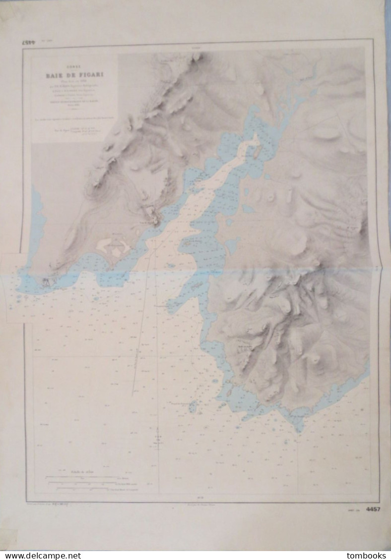 2 A - Corse - Carte Marine - Baie De Figari - Sur Plan Levé En 1884 Par M.M.P.Hatt - Gravé A. Gérin - B.E - - Cartes Marines