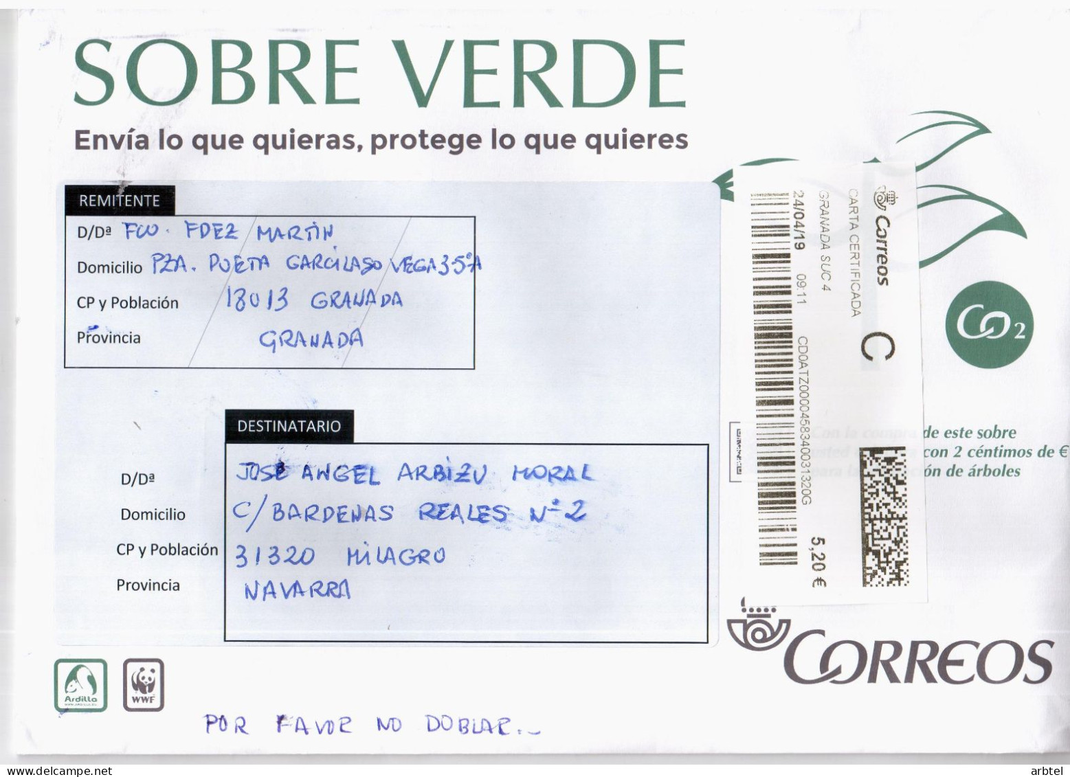 ESPAÑA CC DATAMATRIX ATM GRANADA SUC 4 - Briefe U. Dokumente