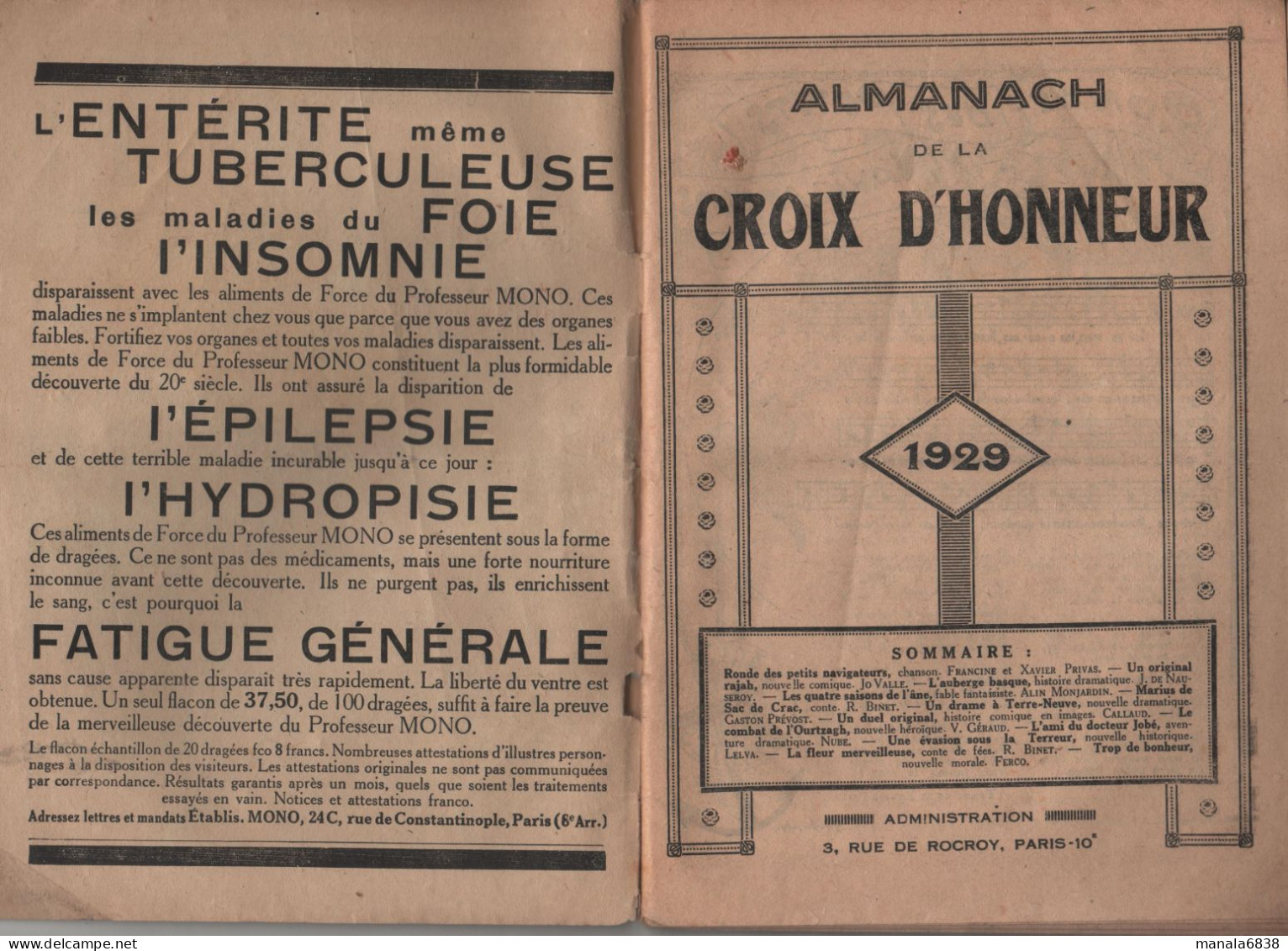 Almanach De La Croix D'Honneur 1929 Illustrateur Forton Un Duel Original - Frans