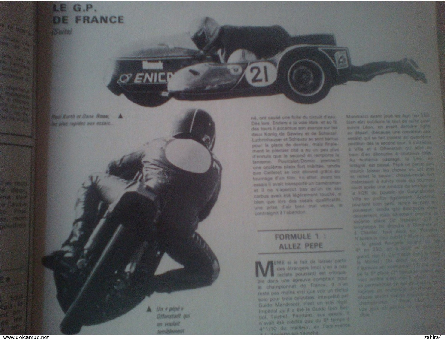 Moto Journal 116 GP D France Ago Saarinen Tchernine Rudi Kurth Dane Rowe Les Side & La F1 Mob 50 Vespa Bravo Laverda Nue - Moto