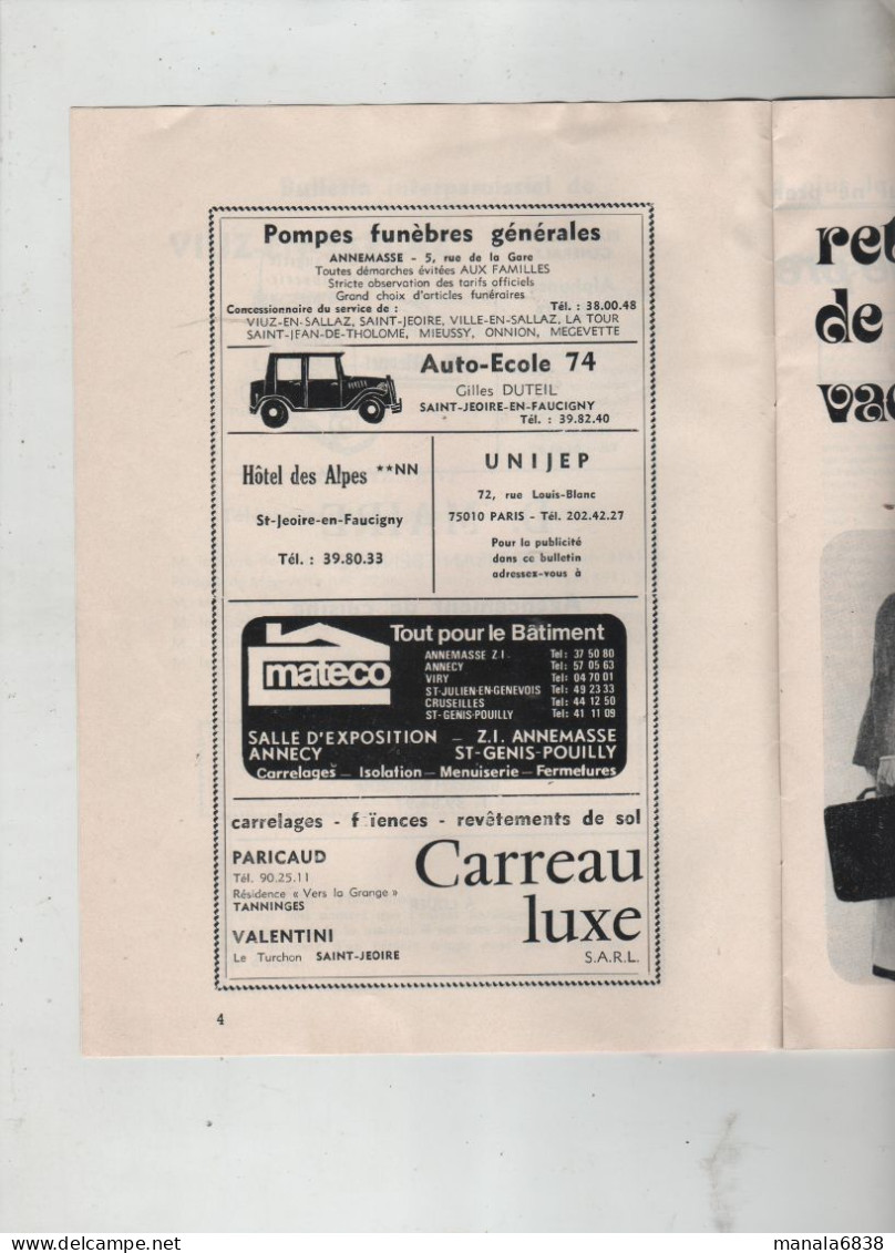 Alpes 74 L'Echo Du Mole 1977 Bulletin Interparoissial Viuz En Sallaz - Rhône-Alpes