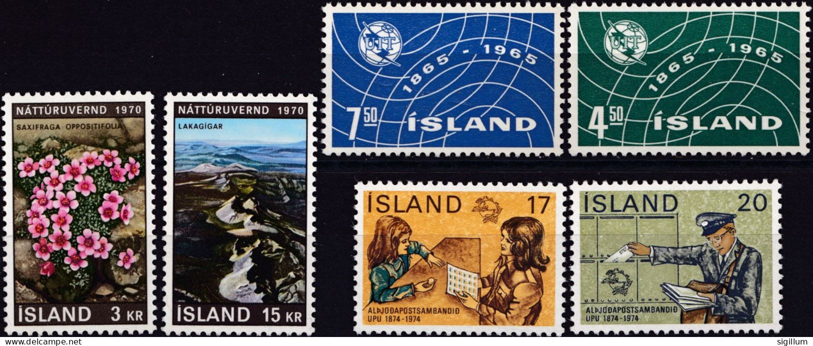 ISLANDA 1965-74 - UIT + SALVAGUARDIA NATURA + UPU - 3 SERIE COMPLETE NUOVE MNH** - Unused Stamps