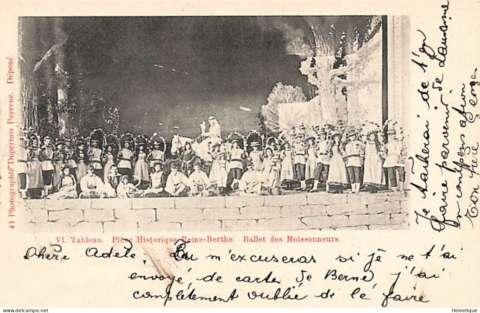 Payerne Tableau Historique Reine-Berthe Ballet Des Moissonneurs 1901 - Payerne