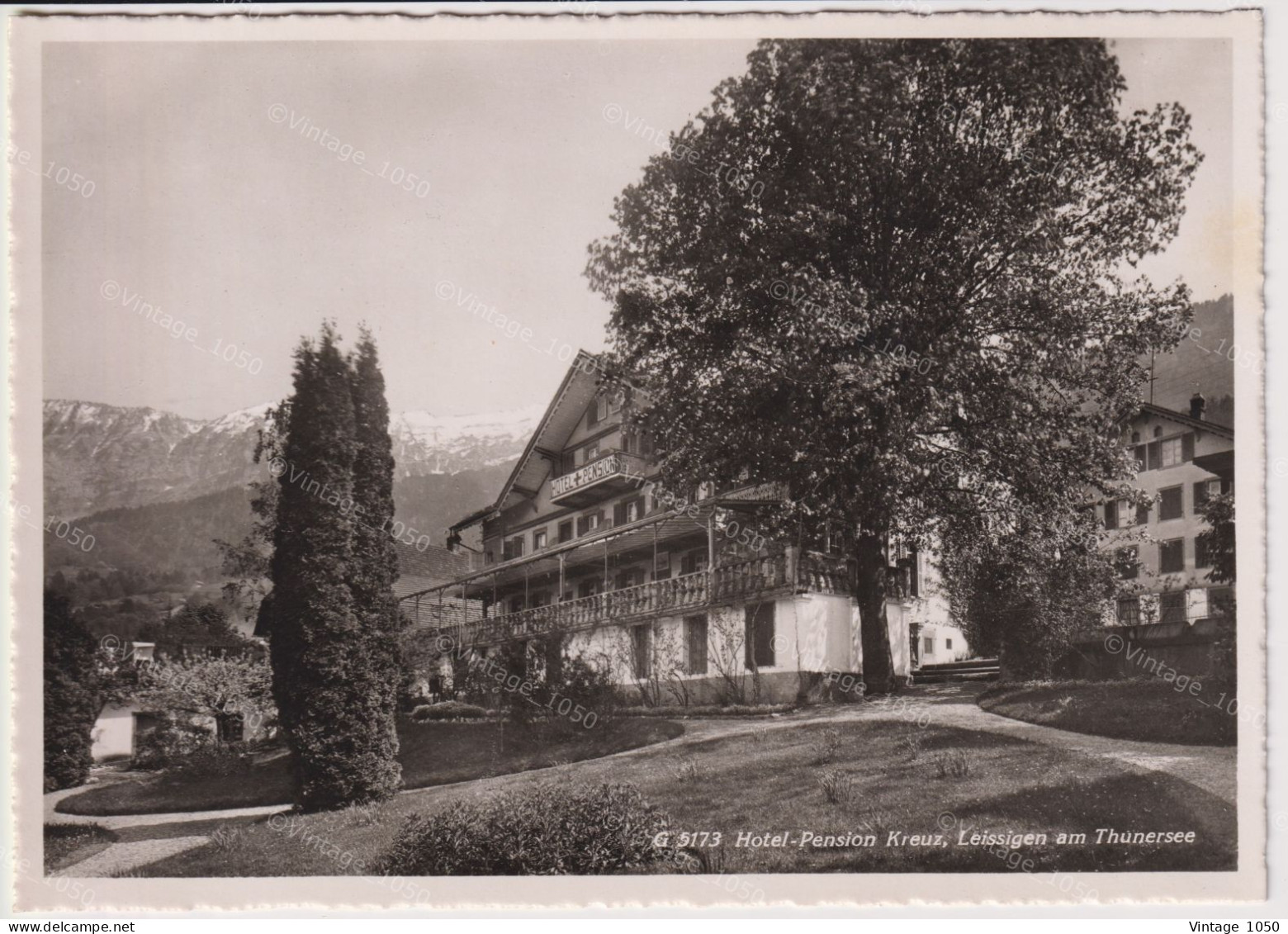 HOTEL Pension KREUZ  LEISSIGEN Am Thunersee N°5173  Edit. ABC Circa 1950 +/- 10.5x 15cm  #260653 - Leissigen