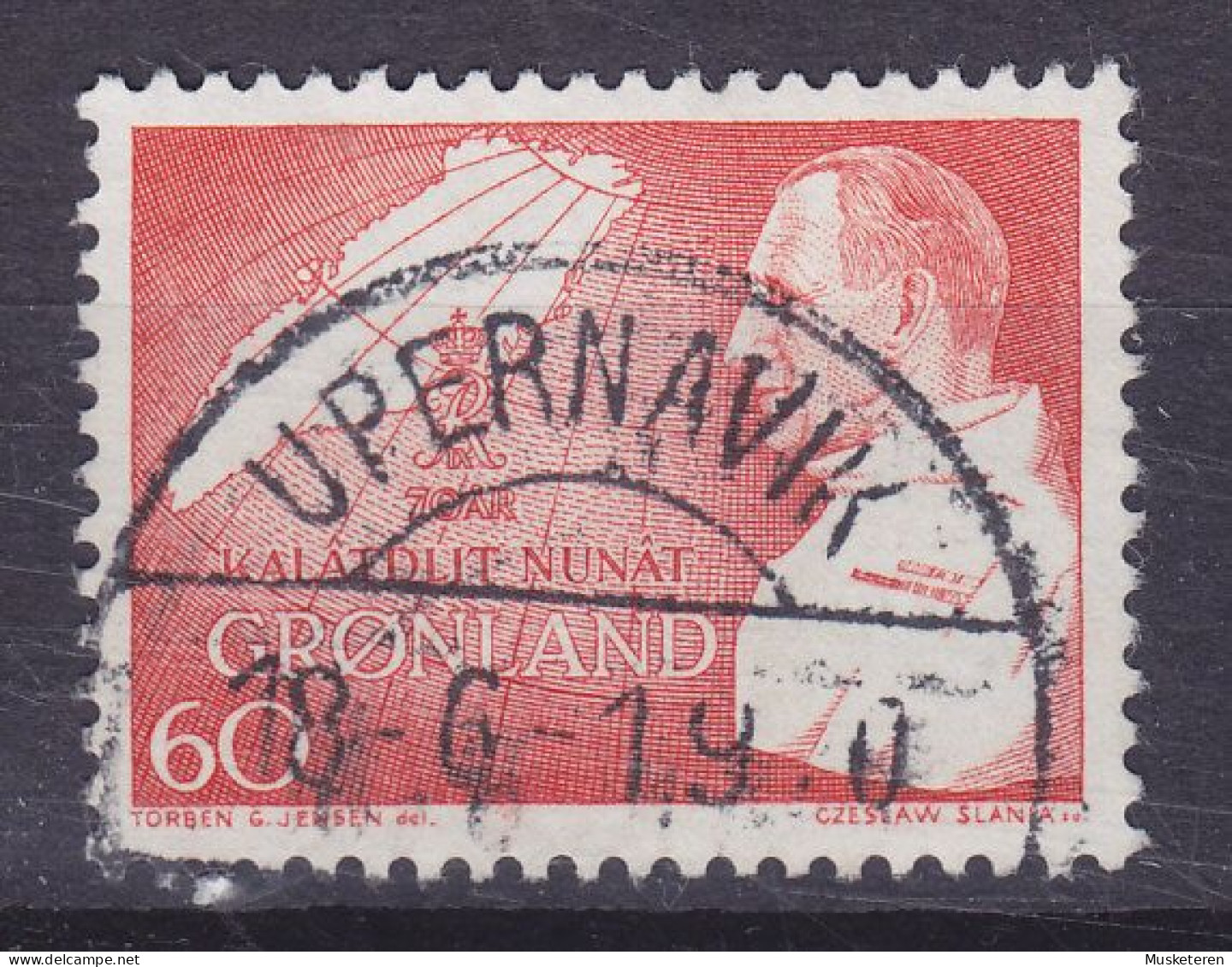 Greenland 1969 Mi. 72, 60 (Ø) Geburtstag Von König Frederik IX. Deluxe UPERNAVIK Cancel !! - Oblitérés