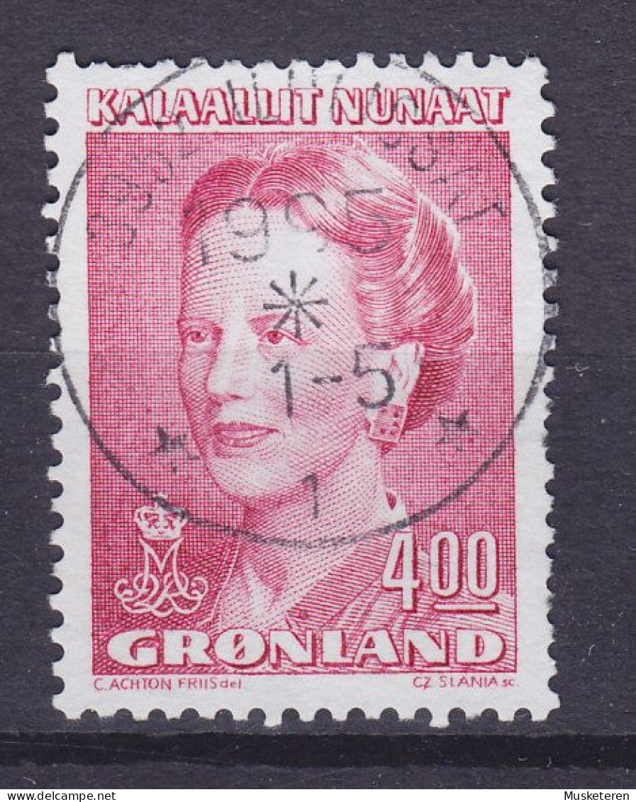 Greenland 1990 Mi. 203, 4.00 (Kr) Königin Margrethe II. Deluxe ILULISSAT (Jakobshavn) Cancel !! - Gebraucht