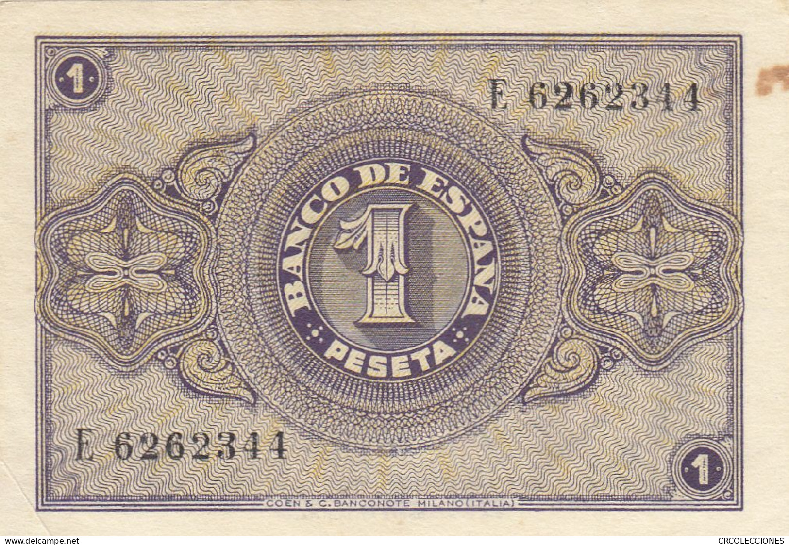 H0120 BILLETE ESPAÑA 1 PESETA FEB 1938 EBC CON MANCHAS - 1-2 Peseten