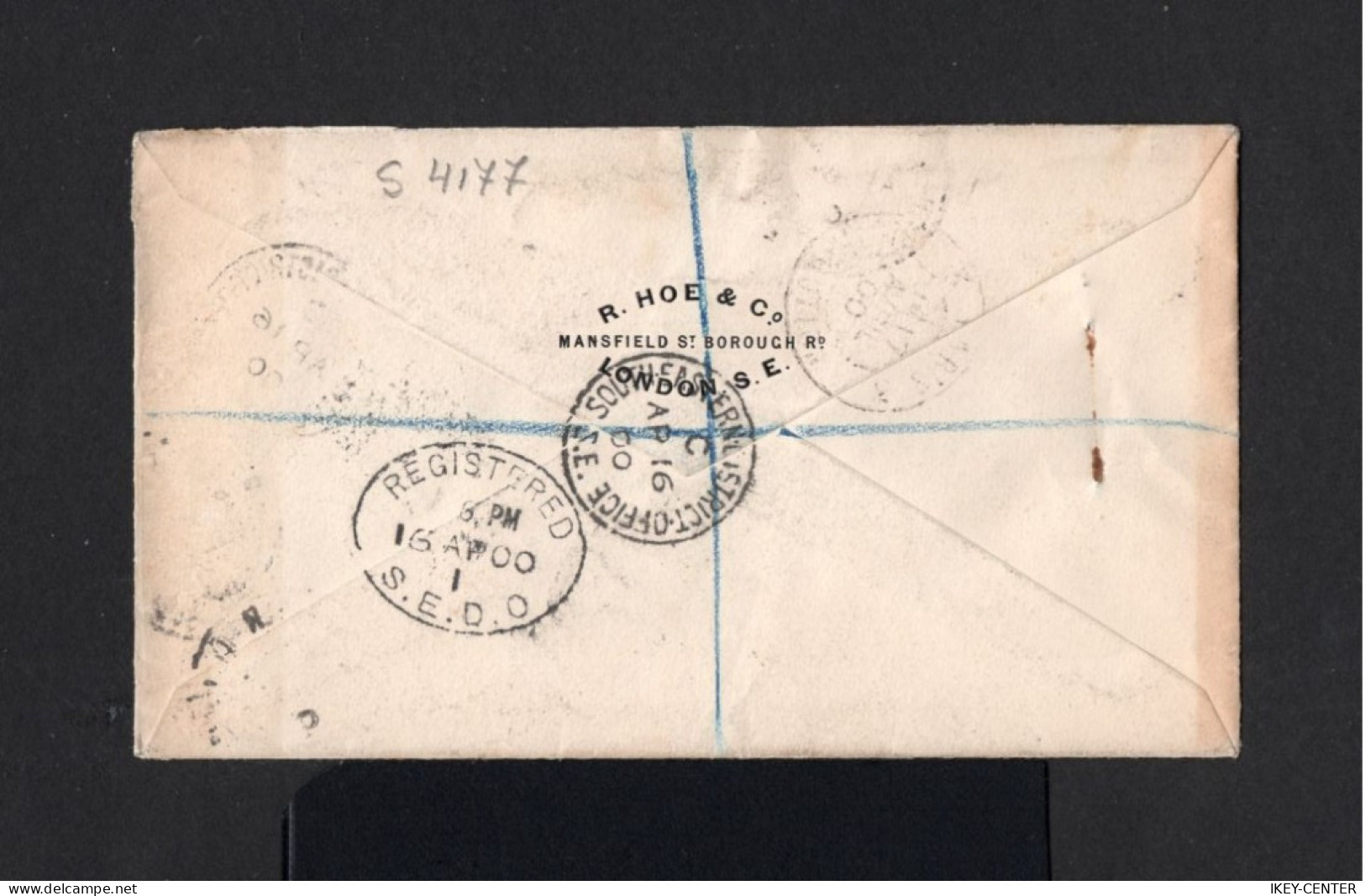 S4177-GREAT BRITAIN-REGISTERED BRITISH COVER LONDON To PARIS (france).1900.ENGLAND.INGLATERRA. - Briefe U. Dokumente