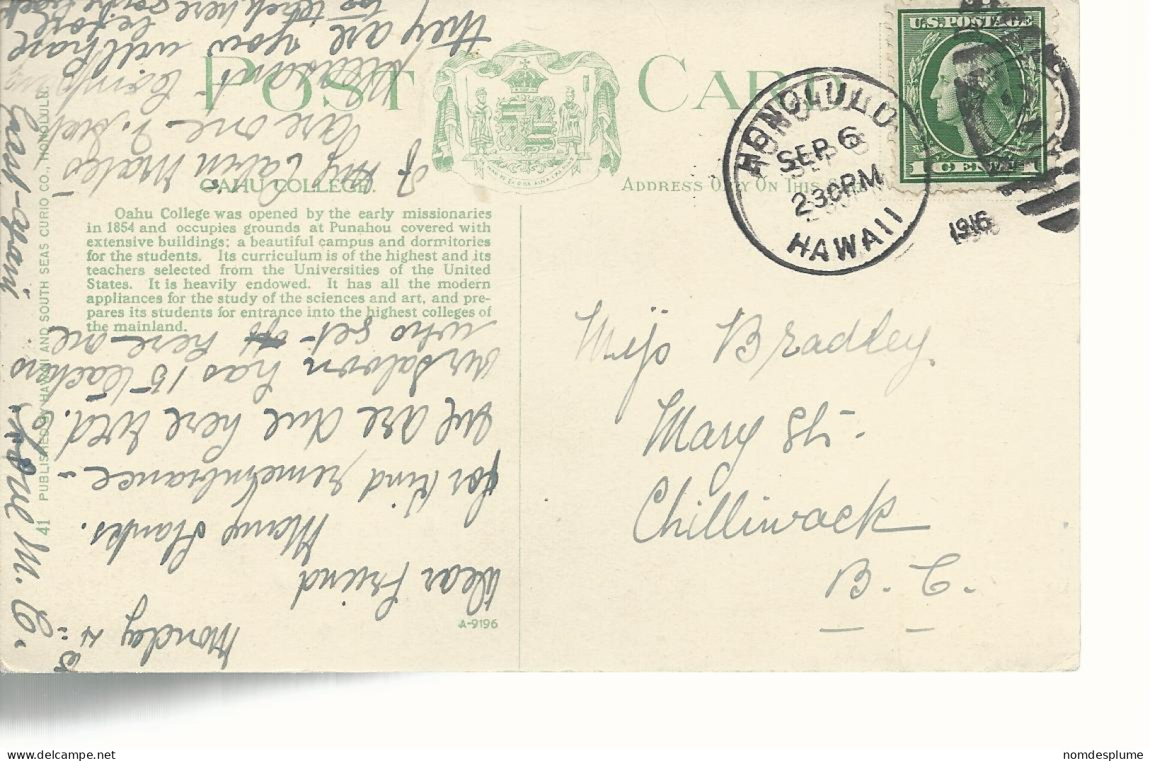 23718) USA Hawaii Oahu Stae College Nice Postmark Cancel - Honolulu