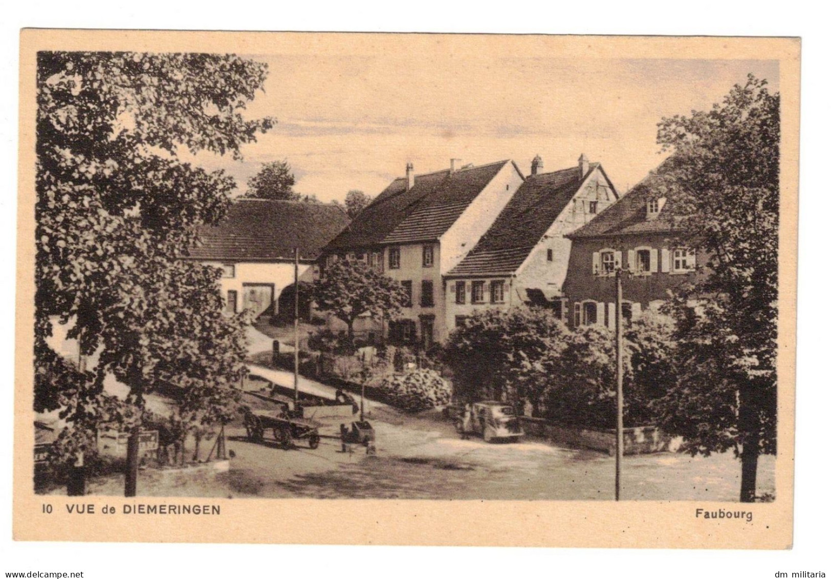 67 - CPA : BELLE CARTE ANIMEE : VUE DE DIEMERINGEN - FAUBOURG - 67 BAS-RHIN - ALSACE - 1939 - Diemeringen