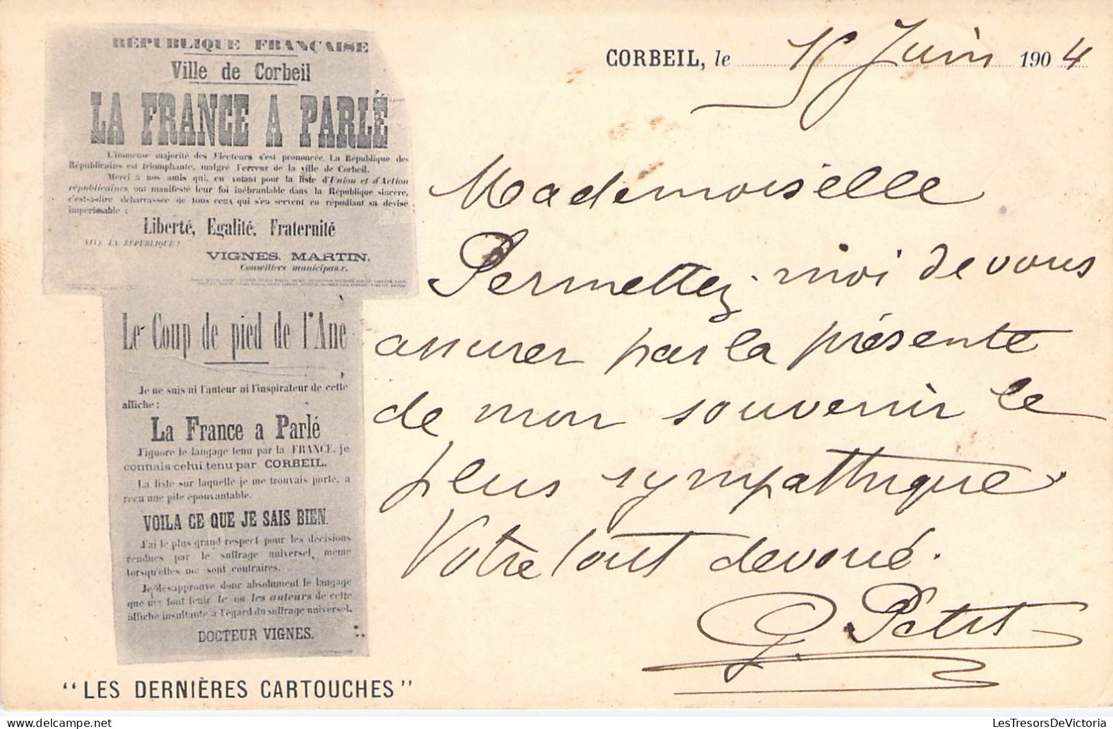 Publicité - La France A Parlé - Illustration De Journal - Les Dernières Cartouches - Carte Postale Ancienne - Advertising