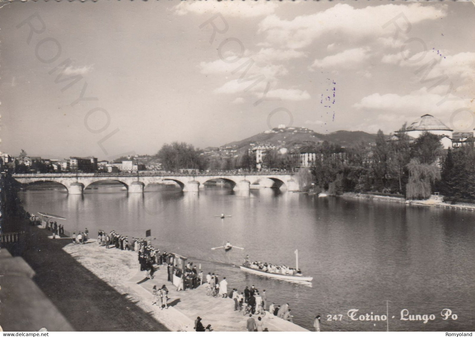 CARTOLINA  TORINO,PIEMONTE-LUNGO PO-STORIA,MEMORIA,CULTURA,RELIGIONE,IMPERO ROMANO,BOLLO STACCATO,VIAGGIATA - Fiume Po