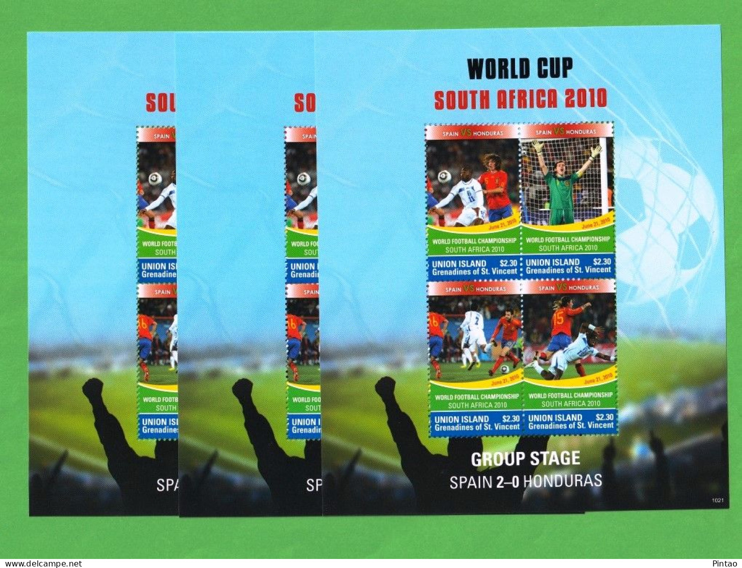 DPT1274v3- GRANADINAS De S. VICENTE 2010- MNH (FUTEBOL)_ X3  ** Ver Nota - 2010 – Zuid-Afrika