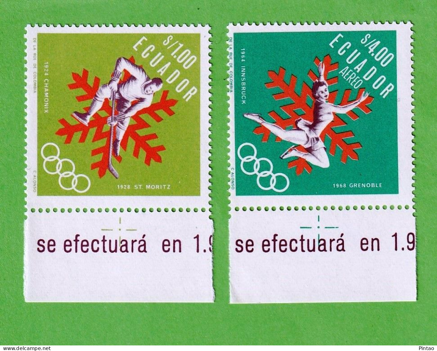 DPT1287- EQUADOR 1964- MNH (JOGOS OLÍMPICOS) - Invierno 1964: Innsbruck