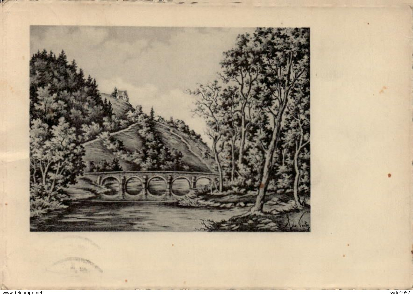 CHINY Sur Semois . Le Vieux Moulin Et Le Pont St-Nicolas, D'après Le Dessin Original De Geo FOSTY - Chiny