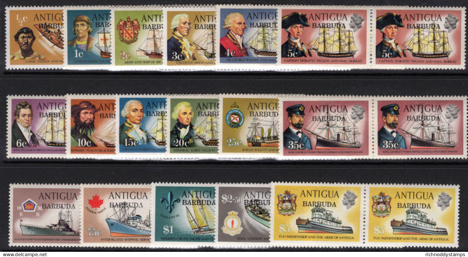 Barbuda 1973-74 Ships Set In Horizontal Pairs Unmounted Mint. - Barbuda (...-1981)