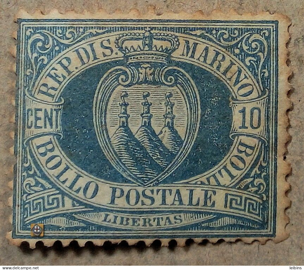 1877 San Marino Mi.2, 10c /+ - Unused Stamps