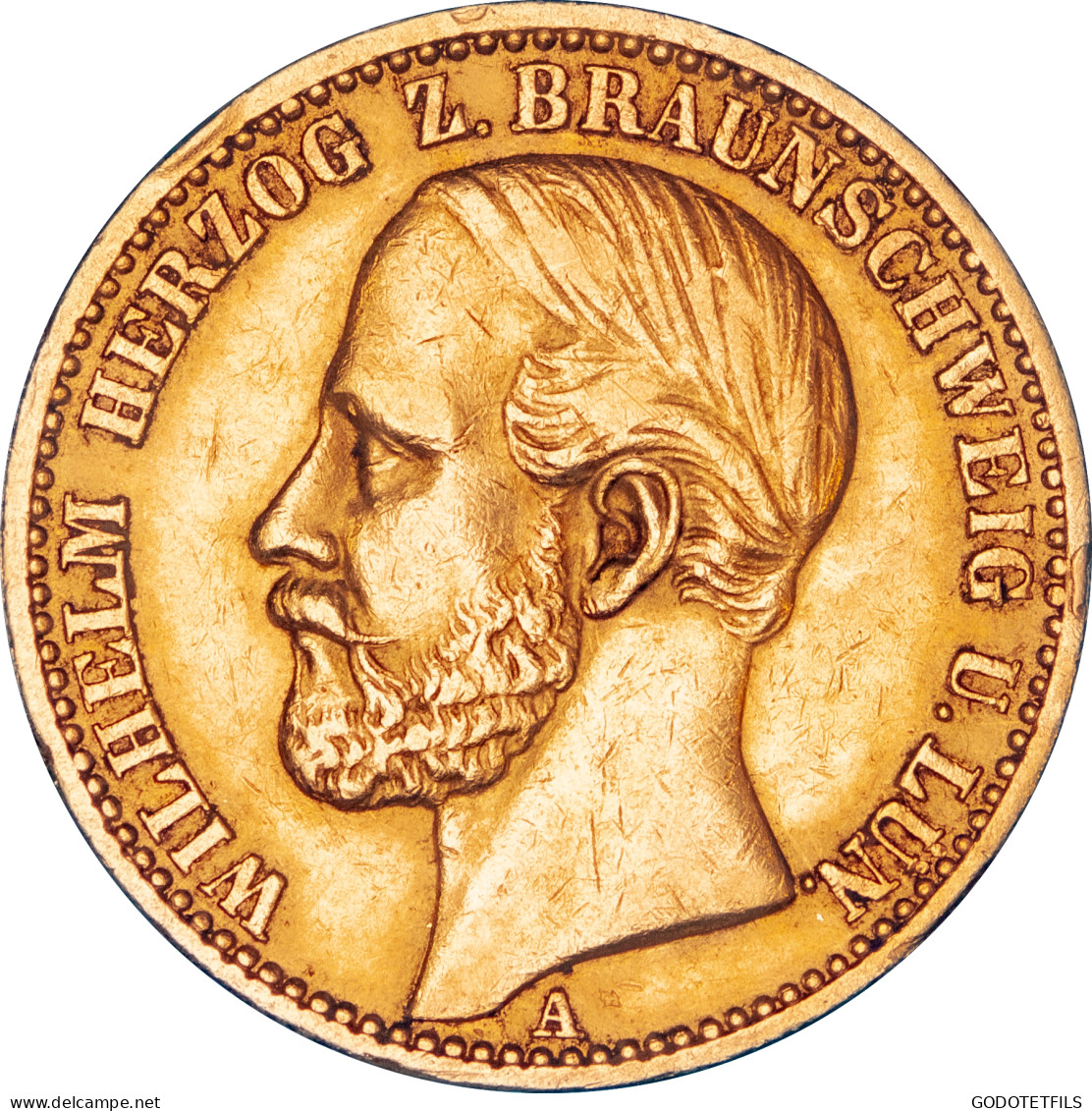 Allemagne - Brunswick 20 Mark Or Guillaume Duc De Brunswick 1875 Berlin N°2 - 5, 10 & 20 Mark Gold