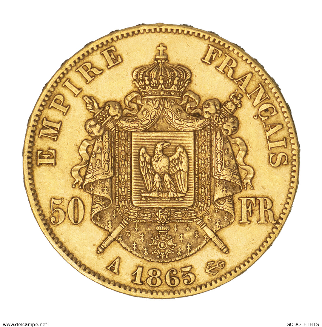 Second-Empire-50 Francs Napoléon III, Tête Laurée 1865 Paris - 50 Francs (goud)