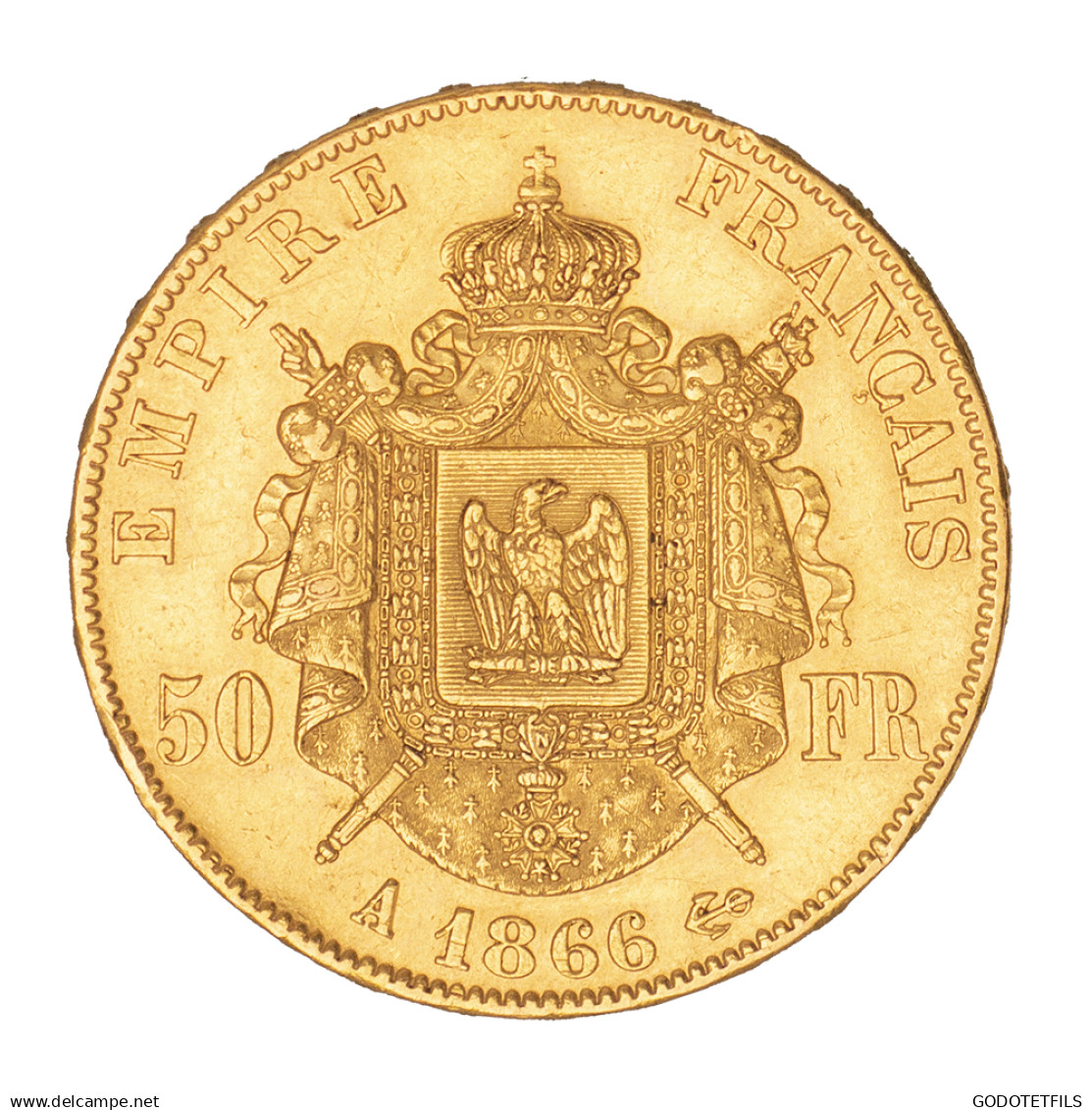 Second-Empire-50 Francs Napoléon III, Tête Laurée 1866 Paris - 50 Francs (goud)